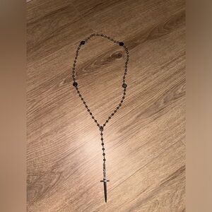 Nialaya Men’s Sword Rosary in Silver MSP_012